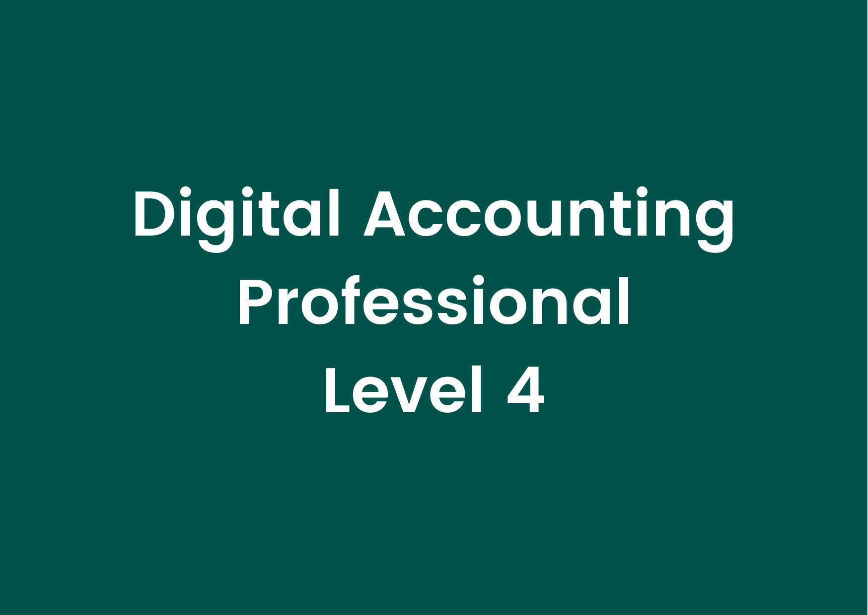 Digital Accounting Professional Level 4